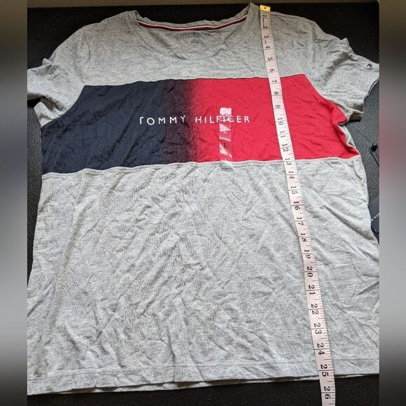 Tommy Hilfiger Gray Ombre Cotton Modal Crew Neck Short Sleeve T-Shirt Large - Picture 5 of 10